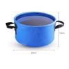 Blue Round Retractable Outdoor Travel wash Bucket with Handle Waterproof and high Temperature Resistant Suitable for Family Camping Hiking and Fishing Easy to Store. view 2