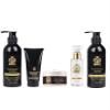 Black Label Mens Hair Care Kit  5-Piece Grooming Set with Moisturizing Shampoo, Conditioner, Styling Gel, Pomade & Hair Serum  Frizz Control, Hydration & Long-Lasting Scent view 1