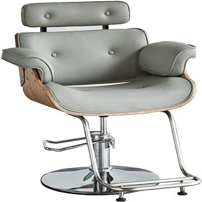 A1DFDFGOQSFG Hair Cutting Salon Chair Salon Beauty Chair Barber Chair Salon Hairdressing Hydraulic Adjustable Height Haircut Styling Salon Styling Beauty Equipment (Color : Grey Size : with Pedals) (