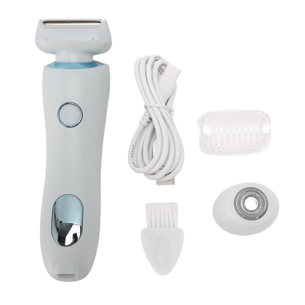 NinthAvenue Basics 2 in 1 Electric Lady Clipper and Hair Removal Device, Ideal for Pregnant Women - Private Hair Remover and Women Trimmer (Light Blue)