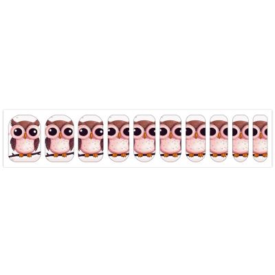 Cute Owl Nail Stickers 50 Sheets Gloss Nail Strips Bundle Long Lasting Gel Nail Stickers Art Decals Easy to Apply and Remove for Women DIY Decorations