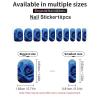 Romantic Blue Rose Nail Stickers 50 Sheets Gloss Nail Strips Bundle Long Lasting Gel Nail Stickers Art Decals Easy to Apply and Remove for Women DIY Decorations view 3