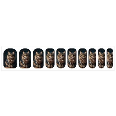 Cute and Lovely Cat Nail Stickers 50 Sheets Gloss Nail Strips Bundle Long Lasting Gel Nail Stickers Art Decals Easy to Apply and Remove for Women DIY Decorations