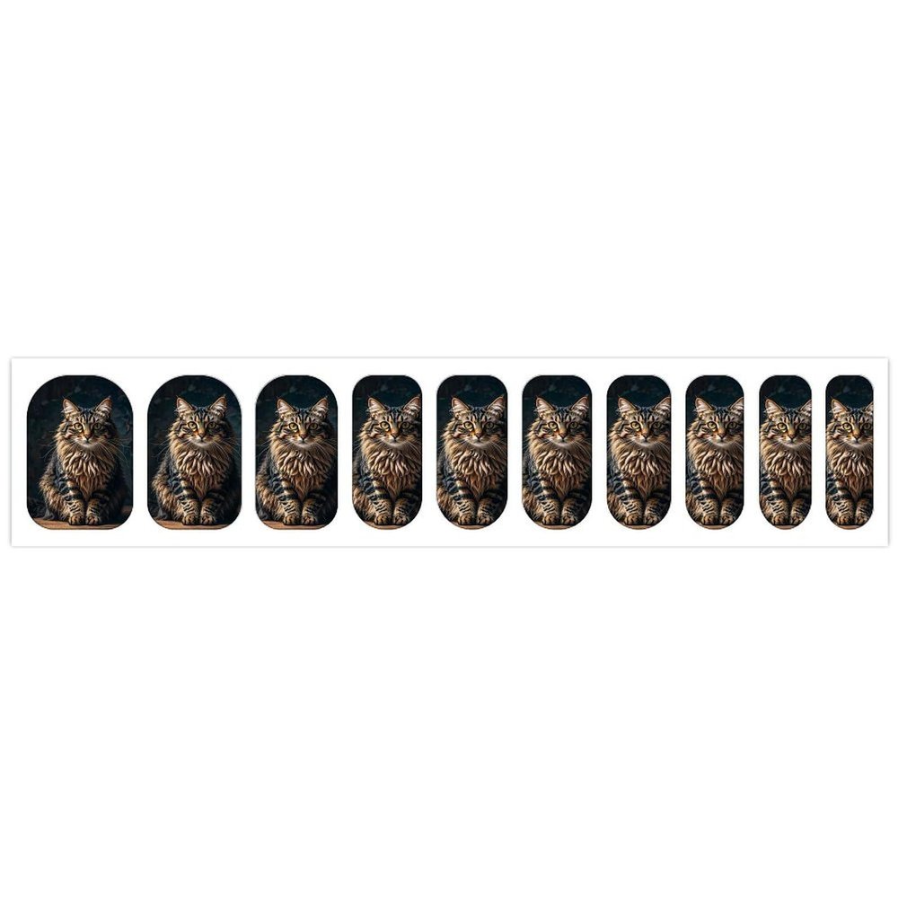 Cute and Lovely Cat Nail Stickers 50 Sheets Gloss Nail Strips Bundle Long Lasting Gel Nail Stickers Art Decals Easy to Apply and Remove for Women DIY Decorations