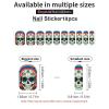 Punk Rock Earphones Skull Nail Stickers 50 Sheets Gloss Nail Strips Bundle Long Lasting Gel Nail Stickers Art Decals Easy to Apply and Remove for Women DIY Decorations view 3