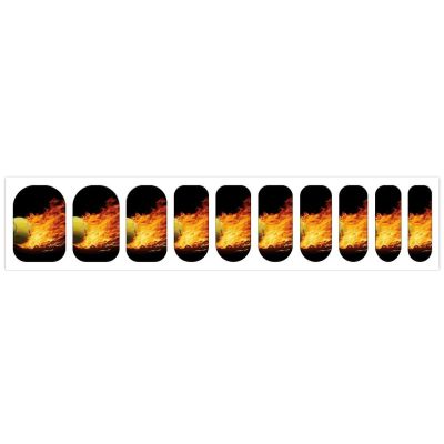 Burning Tennis Pictures Nail Stickers 50 Sheets Gloss Nail Strips Bundle Long Lasting Gel Nail Stickers Art Decals Easy to Apply and Remove for Women DIY Decorations