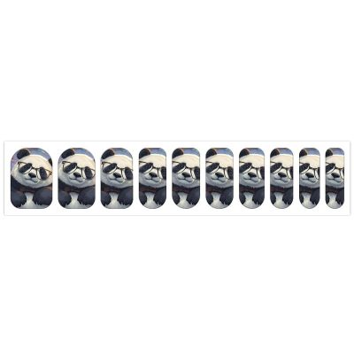 Panda with A Tilted Head Nail Stickers 50 Sheets Gloss Nail Strips Bundle Long Lasting Gel Nail Stickers Art Decals Easy to Apply and Remove for Women DIY Decorations