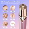 Facial Hair Remover for Women- as Seen on TV Painless Face Shaver -Mini Hair Remover, Electric Razor Shaver Portable Bikini Epilator for Lips, Chin, Armpit, Peach Fuzz,Neck, Cheek(Rose Gold) view 2