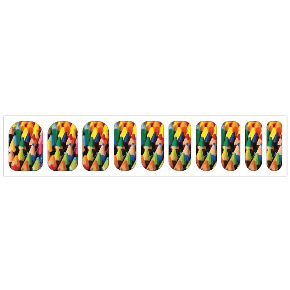 Crayons Nail Stickers 50 Sheets Gloss Nail Strips Bundle Long Lasting Gel Nail Stickers Art Decals Easy to Apply and Remove for Women DIY Decorations