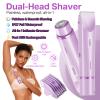 WillowGlow Electric Bikini Trimmer for Women, Painless Hair Clippers Shaver for Pubic and Intimate Areas, Rechargeable & Waterproof for Showering, Ladies Grooming Kit,Purple view 2