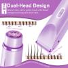 WillowGlow Electric Bikini Trimmer for Women, Painless Hair Clippers Shaver for Pubic and Intimate Areas, Rechargeable & Waterproof for Showering, Ladies Grooming Kit,Purple view 3