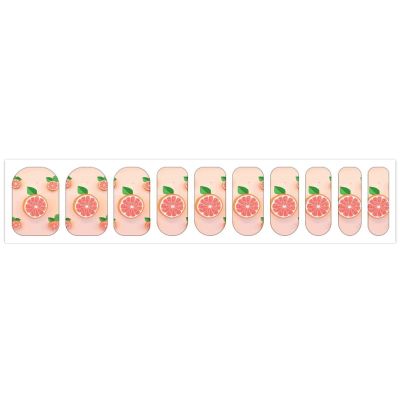 Cute Grapefruit Nail Stickers 50 Sheets Gloss Nail Strips Bundle Long Lasting Gel Nail Stickers Art Decals Easy to Apply and Remove for Women DIY Decorations