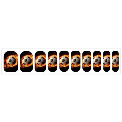 Soccer Flame Nail Stickers 50 Sheets Gloss Nail Strips Bundle Long Lasting Gel Nail Stickers Art Decals Easy to Apply and Remove for Women DIY Decorations