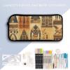 Ancient Egypt Tribe Series Pencil Case Large Capacity, Minimalist Pencil Pouch, Lightweight & Durable Small Storage Bag for Office Supplies Organizer view 3