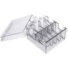 Clipper Guard Holder, 8 Grids Plastic Clear Blade Holder with Lid, Waterproof Washable Reusable Storage Case Rack for Barbershop Beauty Shop Home Clipper Guard Organizer view 1