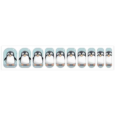 Cute Penguin Nail Stickers 50 Sheets Gloss Nail Strips Bundle Long Lasting Gel Nail Stickers Art Decals Easy to Apply and Remove for Women DIY Decorations