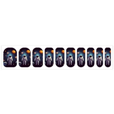 Astronaut Solar System Planets Nail Stickers 50 Sheets Gloss Nail Strips Bundle Long Lasting Gel Nail Stickers Art Decals Easy to Apply and Remove for Women DIY Decorations