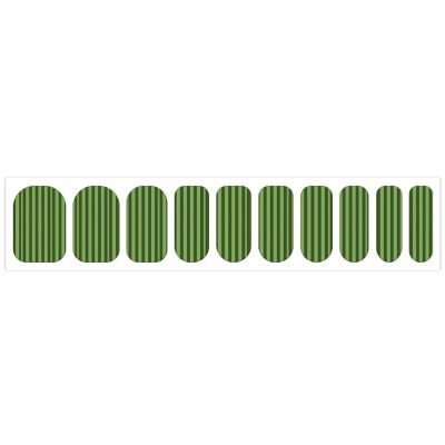 Classic Green Striped Nail Stickers 50 Sheets Gloss Nail Strips Bundle Long Lasting Gel Nail Stickers Art Decals Easy to Apply and Remove for Women DIY Decorations