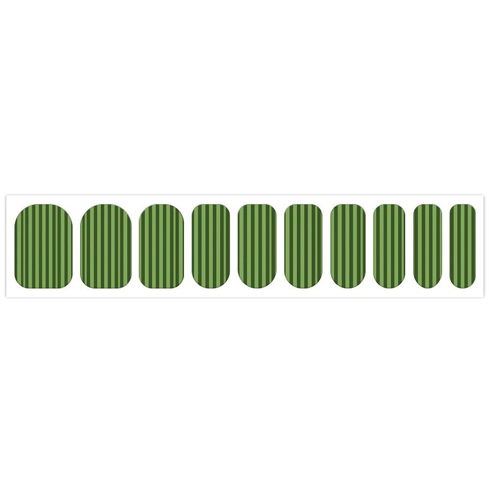 Classic Green Striped Nail Stickers 50 Sheets Gloss Nail Strips Bundle Long Lasting Gel Nail Stickers Art Decals Easy to Apply and Remove for Women DIY Decorations