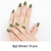 Classic Green Striped Nail Stickers 50 Sheets Gloss Nail Strips Bundle Long Lasting Gel Nail Stickers Art Decals Easy to Apply and Remove for Women DIY Decorations view 2