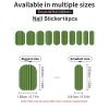 Classic Green Striped Nail Stickers 50 Sheets Gloss Nail Strips Bundle Long Lasting Gel Nail Stickers Art Decals Easy to Apply and Remove for Women DIY Decorations view 3