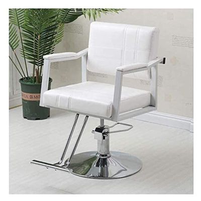 A1DFDFGOQSFG Hair Cutting Salon Chair Barber Chairs Heavy Duty Reclining Hydraulic Hair Styling Chair Hairdressing Lift Chair Salon Chairs Salon Styling Beauty Equipment (Color : Brown) (White)