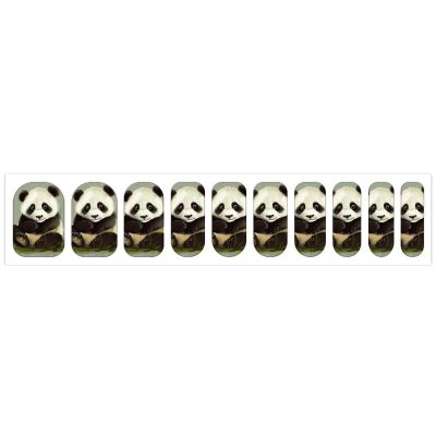Cute Little Panda Nail Stickers 50 Sheets Gloss Nail Strips Bundle Long Lasting Gel Nail Stickers Art Decals Easy to Apply and Remove for Women DIY Decorations