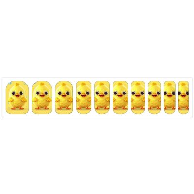 Cute Yellow Chicken Nail Stickers 50 Sheets Gloss Nail Strips Bundle Long Lasting Gel Nail Stickers Art Decals Easy to Apply and Remove for Women DIY Decorations