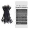 0.4cm Width Dreadlock Extensions 10 Inch 30 Strands 100% Permanent Human Hair Loc Extension with Curly Ends Natural Black Curly Locs Human Hair Can Be Dyed Bleached Curled And Twisted view 2