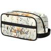 Joyousleap Spring Wildflowers Butterfly Personalized Toiletry Bag for Women Men, Custom Name Flower Plant Hanging Cosmetic Bag Makeup Case Travel Portable Pouch view 1