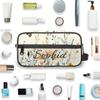 Joyousleap Spring Wildflowers Butterfly Personalized Toiletry Bag for Women Men, Custom Name Flower Plant Hanging Cosmetic Bag Makeup Case Travel Portable Pouch view 4