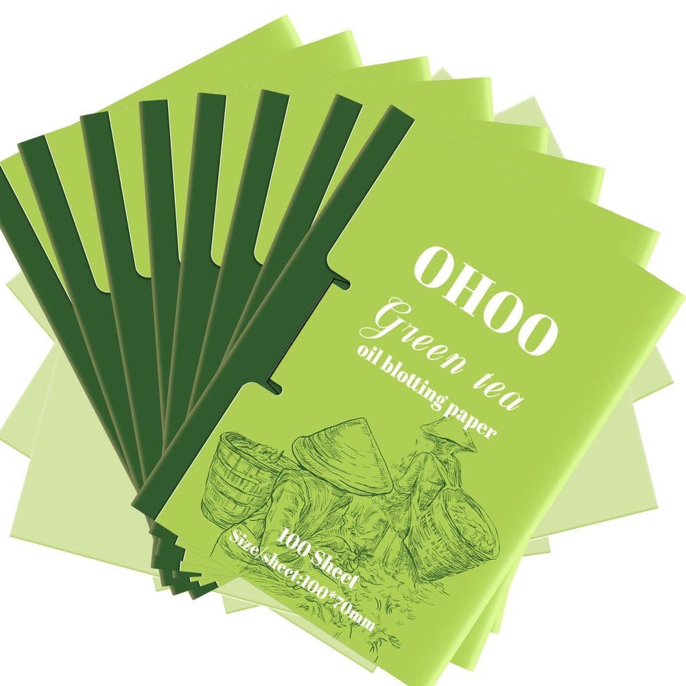 Face Oil Blotting Paper Facial Oil Absorbing Sheets for Oily Skin Face Wipes for Makeup Clean Green Tea 800 Count