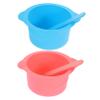 FRCOLOR 4-Piece Silicone Wax Melting Bowl Set High Temperature Resistant Wax Warmer Liners for Hair Removal and DIY Beauty Masks Includes Mixing Bowls and Scraper view 1
