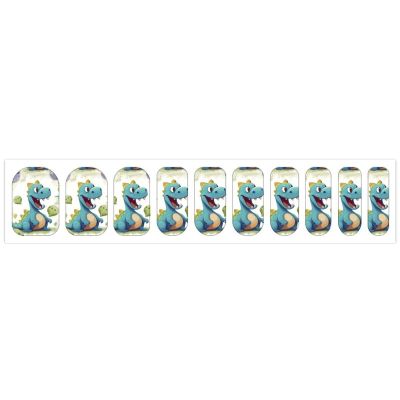 Cute Dinosaur Nail Stickers 50 Sheets Gloss Nail Strips Bundle Long Lasting Gel Nail Stickers Art Decals Easy to Apply and Remove for Women DIY Decorations