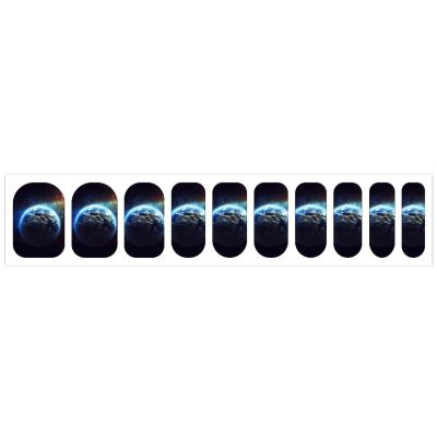 Space Planet Earth Nail Stickers 50 Sheets Gloss Nail Strips Bundle Long Lasting Gel Nail Stickers Art Decals Easy to Apply and Remove for Women DIY Decorations