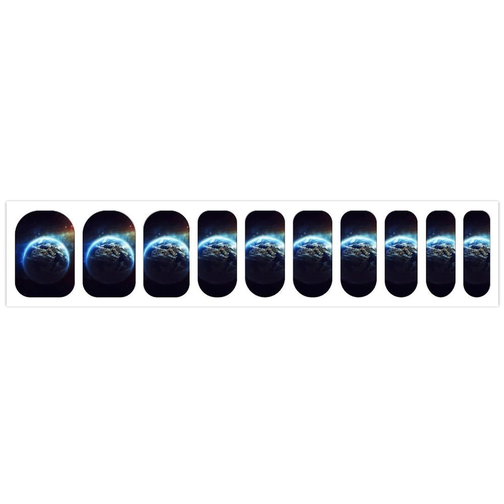 Space Planet Earth Nail Stickers 50 Sheets Gloss Nail Strips Bundle Long Lasting Gel Nail Stickers Art Decals Easy to Apply and Remove for Women DIY Decorations