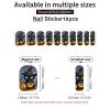 Cat Halloween Nail Stickers 50 Sheets Gloss Nail Strips Bundle Long Lasting Gel Nail Stickers Art Decals Easy to Apply and Remove for Women DIY Decorations view 3