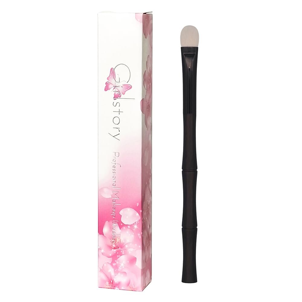 1pc Hand Crafted Makeup Brushes Soft Saikoho Goat Hair Powder Highlighter Eye Shadow Blending Brush Bamboo-shaped Ebony Wood Handle Professional Make Up Brushes (P21)