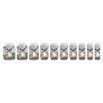 Koala Nail Stickers 50 Sheets Gloss Nail Strips Bundle Long Lasting Gel Nail Stickers Art Decals Easy to Apply and Remove for Women DIY Decorations