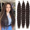 RuiFei Ocean Wave Crochet Hair Extensions 30% Human Hair Mixed Deep Wave Braiding Crochet Hair 3 Packs Synthetic Soft Curly Braiding Crochet for Black Women 4# 24 Inch view 1
