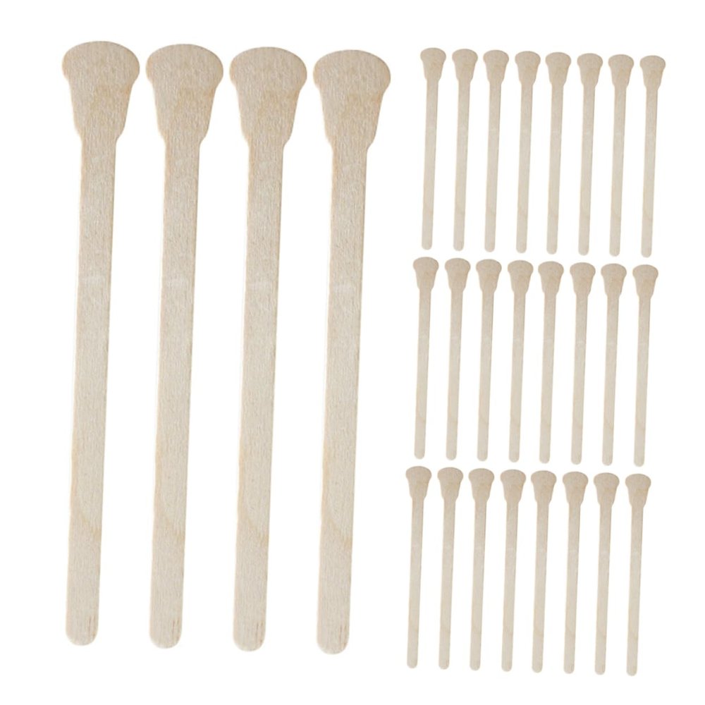 TOVINANNA 100Pcs Wooden Spatulas Disposable Hair Removal Sticks for Eyebrow Lip and Nose Waxing Travel Friendly Craft Applicator for Sensitive Skin