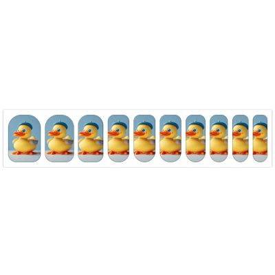 Cute Diorama Duck Nail Stickers 50 Sheets Gloss Nail Strips Bundle Long Lasting Gel Nail Stickers Art Decals Easy to Apply and Remove for Women DIY Decorations