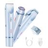 WillowGlow Electric Bikini Trimmer for Women, Painless Hair Clippers Shaver for Pubic and Intimate Areas, Rechargeable & Waterproof for Showering, Ladies Grooming Kit,Blue view 1