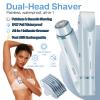 WillowGlow Electric Bikini Trimmer for Women, Painless Hair Clippers Shaver for Pubic and Intimate Areas, Rechargeable & Waterproof for Showering, Ladies Grooming Kit,Blue view 2