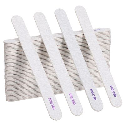 200Pcs 100/180 Grit Nail Files, Professional Double Sided Emery Board for Natural and Acrylic Nails, Reusable Fingernail Files Bulk, Manicure Tools for Salons Home Pedicure Beauty