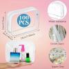 100 Pcs Clear Makeup Bags Bulk Tsa Approved Toiletry Bag for Travel Transparent Cosmetic Bag PVC Waterproof Travel Small Pouches with Zipper for Men and Women (multi color) view 2
