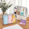 100 Pcs Clear Makeup Bags Bulk Tsa Approved Toiletry Bag for Travel Transparent Cosmetic Bag PVC Waterproof Travel Small Pouches with Zipper for Men and Women (multi color) view 3