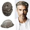 Healthlif Toupee For Men Human Hair Replcement System For Mens Toupee Hair Piece PU Skin Men's Toupee Hairpieces 6X8#260#2 Darkest Brown+60% Grey view 1