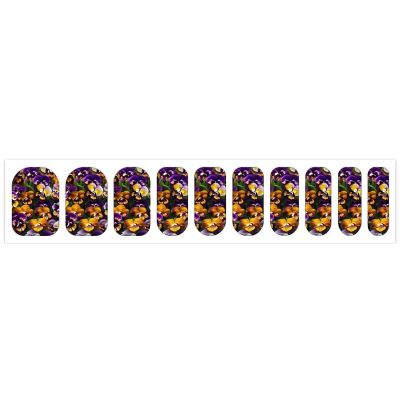 Pansy Perfection Nail Stickers 50 Sheets Gloss Nail Strips Bundle Long Lasting Gel Nail Stickers Art Decals Easy to Apply and Remove for Women DIY Decorations