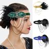 1920s Headpiece Flapper Headband Roaring 20s Hair Accessories Vintage Clip Sequins Hoop view 3